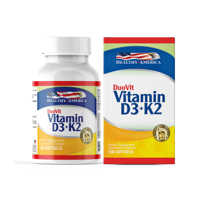 Healthy America Duovit Vitamin D3+K2 100 Softgels.