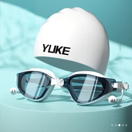 Kit gafas natación con gorro de natación.