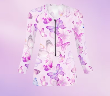 Vestido de baño para niña diseño mariposas.